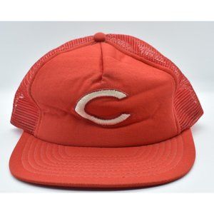 MLB Cincinnati Reds Vintage Snapback Hat Cap Mesh Foam AJD Embroidered